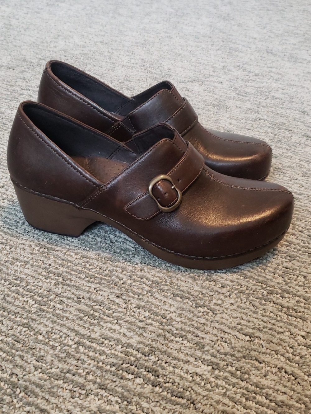 Dansko Dark Brown Leather Mary Jane Shoes - 39 - Picture 2 of 7